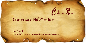 Csernus Nándor névjegykártya