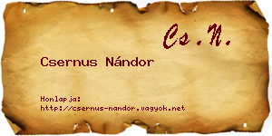 Csernus Nándor névjegykártya